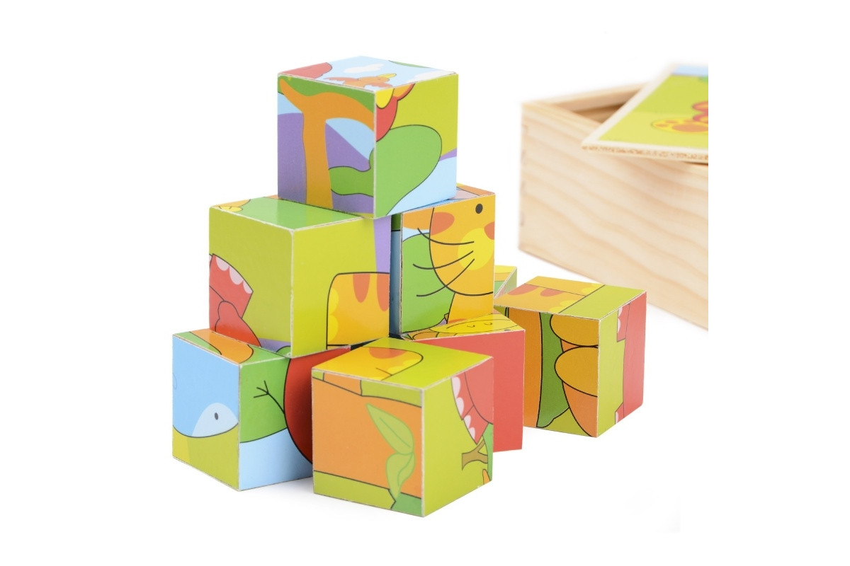 Іграшка для розвитку дерев'яні кубики тварини IE140
