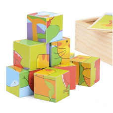 Іграшка для розвитку дерев'яні кубики тварини IE140