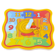 Іграшка для розвитку дерев'яні пазли годинник IE154